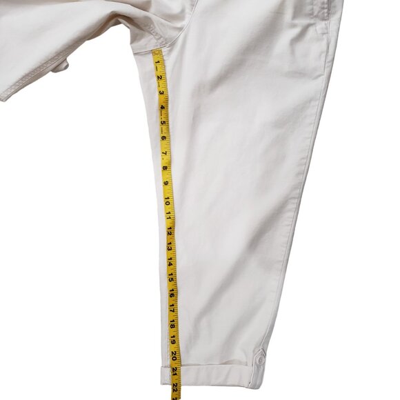 Talbots Petite Medium Easy Slim Crop Pants Pockets Cobblestone Ecru, Like New - Picture 10 of 11